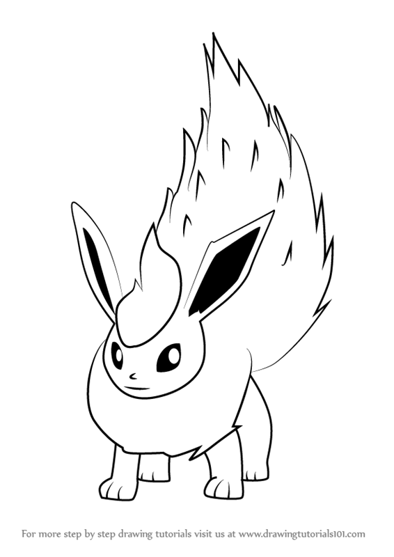 flareon pokemon drawing draw drawingtutorials101 learn step drawings coloring easy getdrawings pokémon characters tutorials