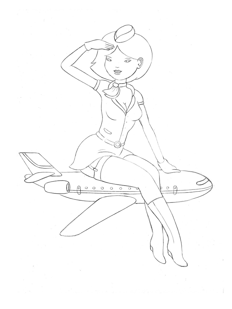 Flight Attendant Drawing at GetDrawings Free download