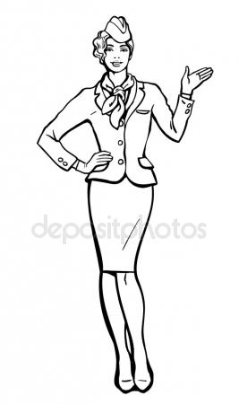 Flight Attendant Drawing at GetDrawings | Free download