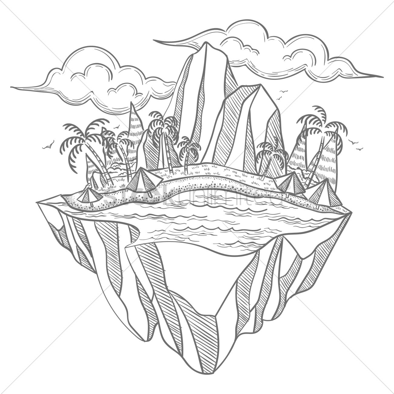 Floating Island Drawing at GetDrawings Free download