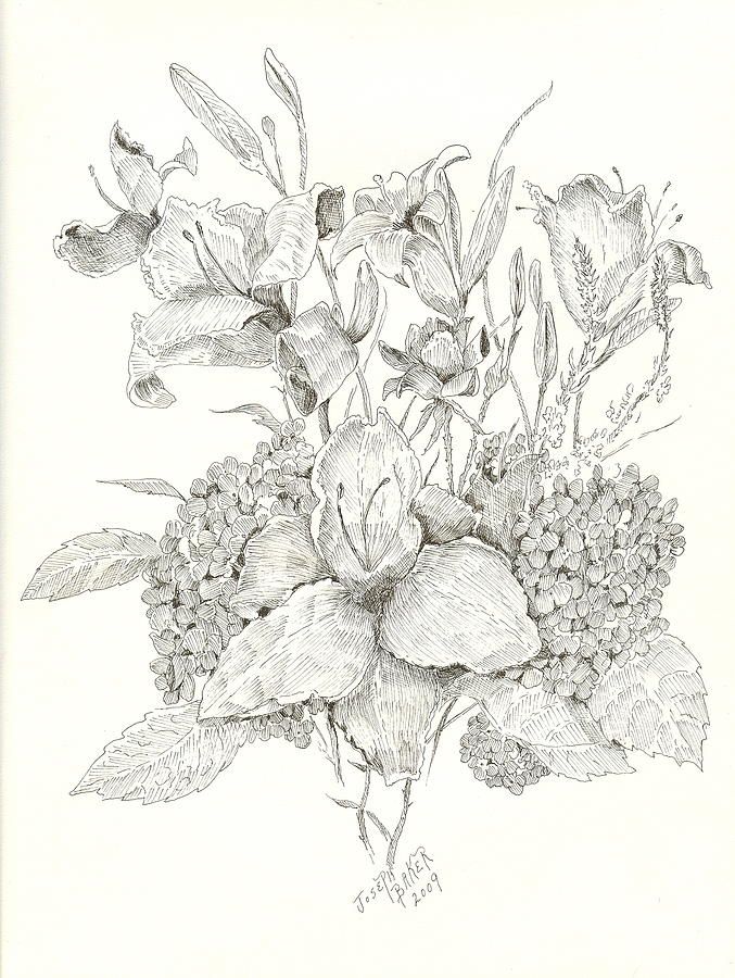 Flower Arrangement Drawing at GetDrawings | Free download