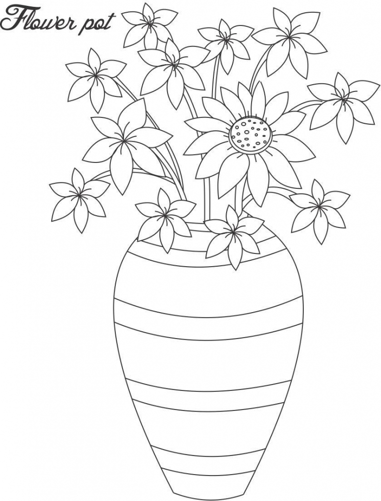 Vase Of Flowers Drawing