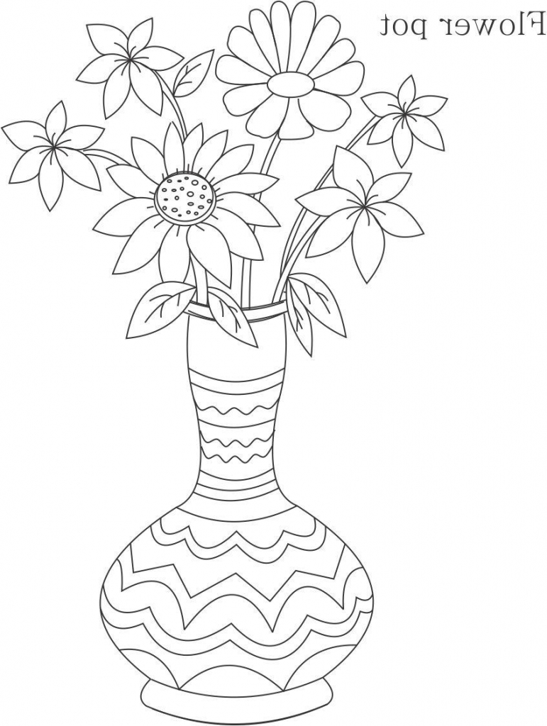 Flower In Vase Drawing at GetDrawings | Free download