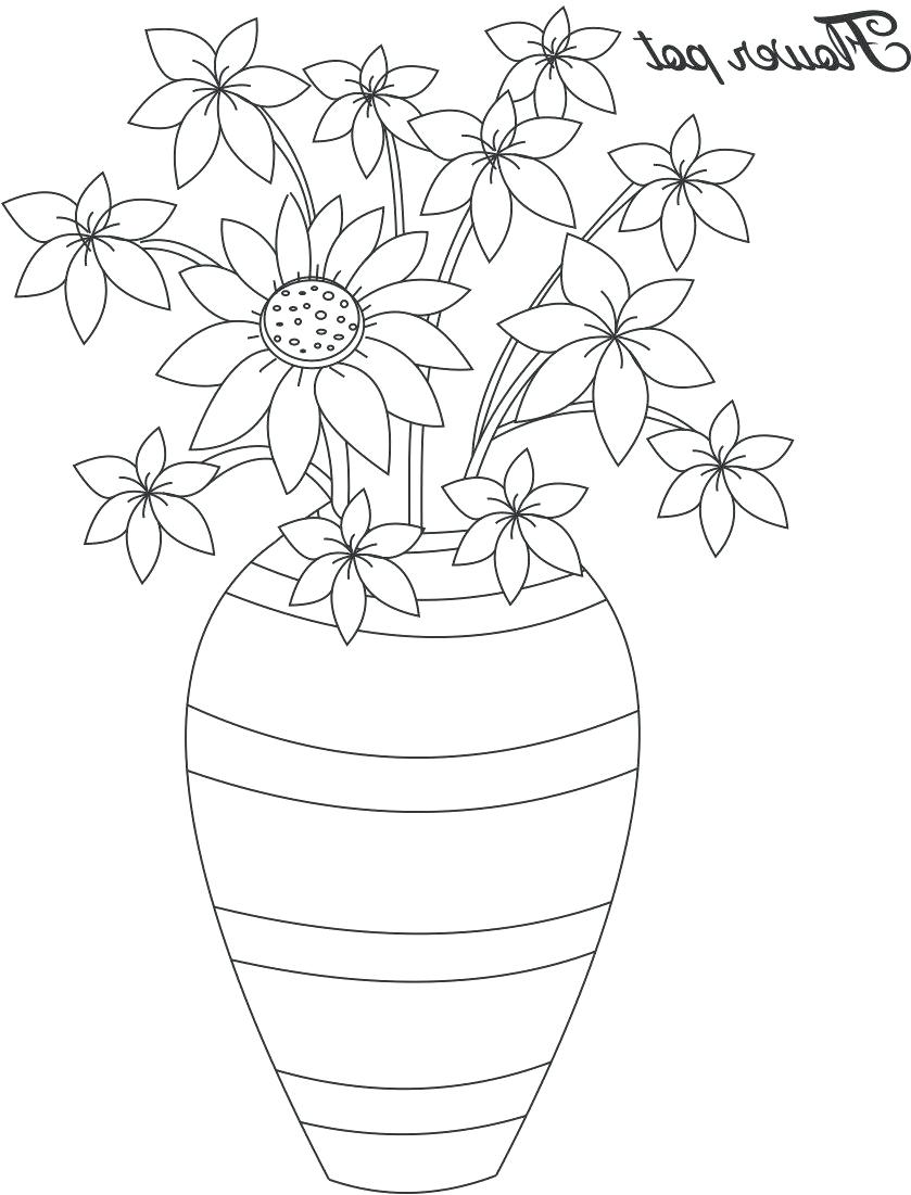 Flower Pot Line Drawing at GetDrawings | Free download