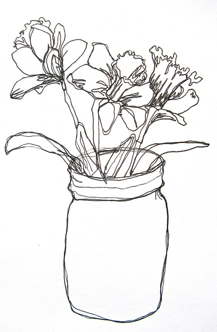 Flower Vase Drawing at GetDrawings Free download