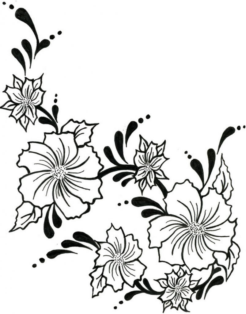 Flower Vine Drawing at GetDrawings | Free download