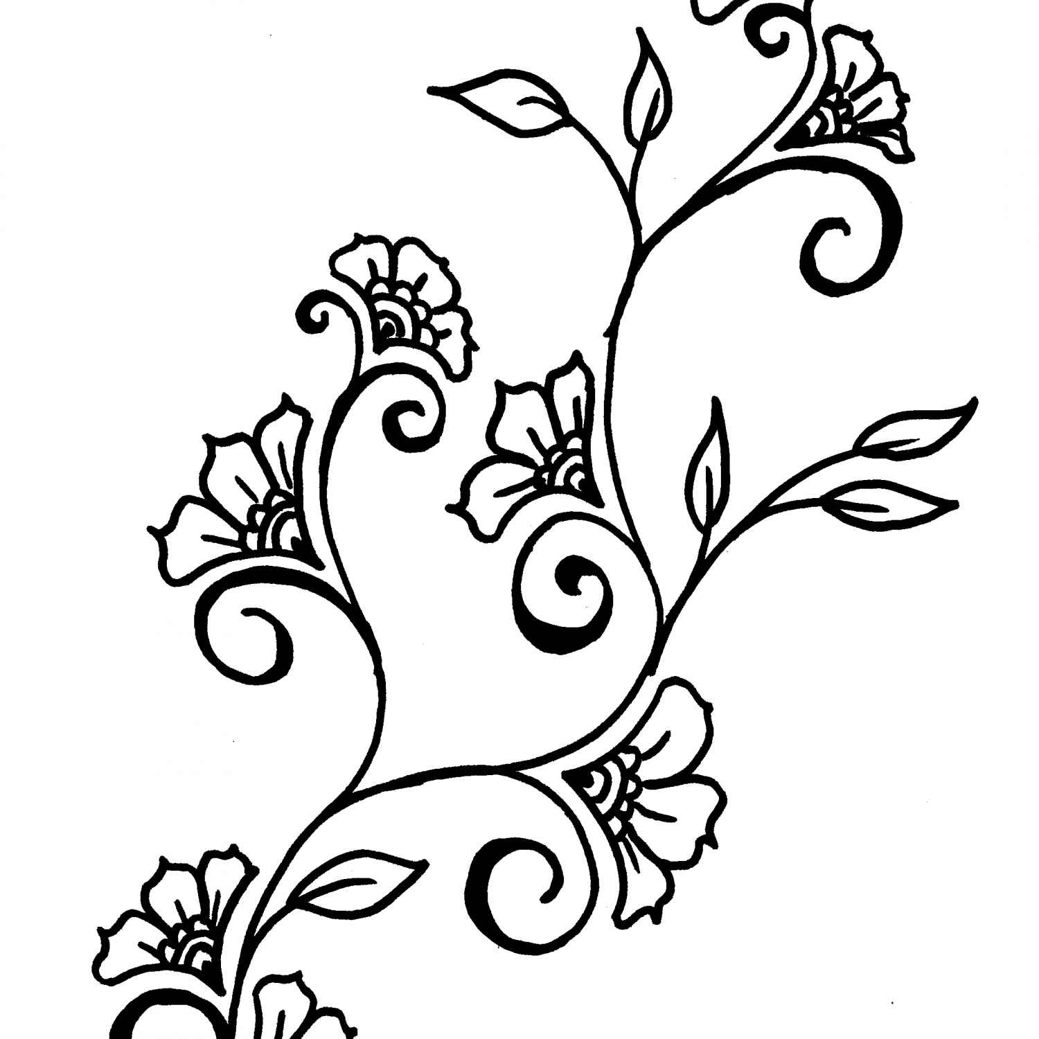 Flower Vine Drawing at GetDrawings | Free download