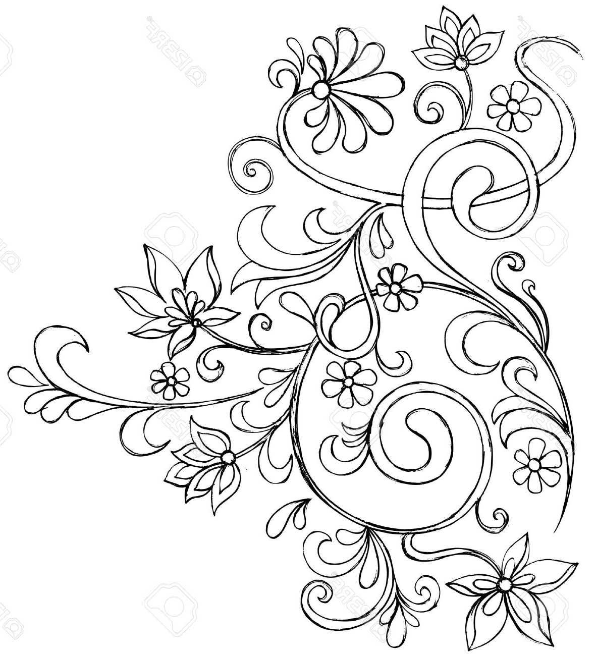 Simple Flower Vines Drawing Flower Tattoos For Your Waist Carisca