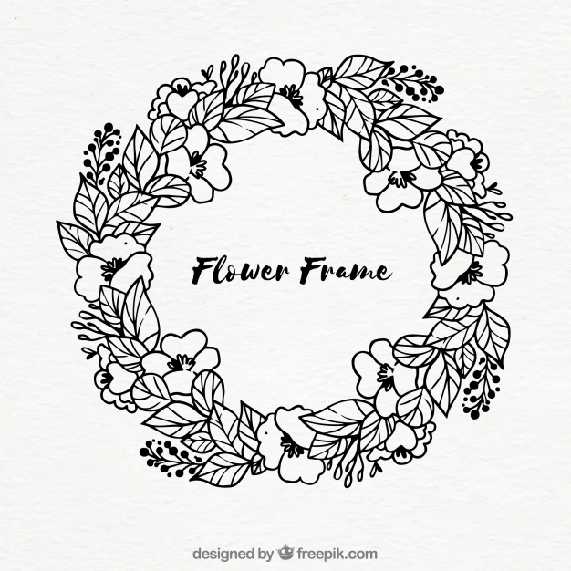 Flower Wreath Drawing at GetDrawings | Free download