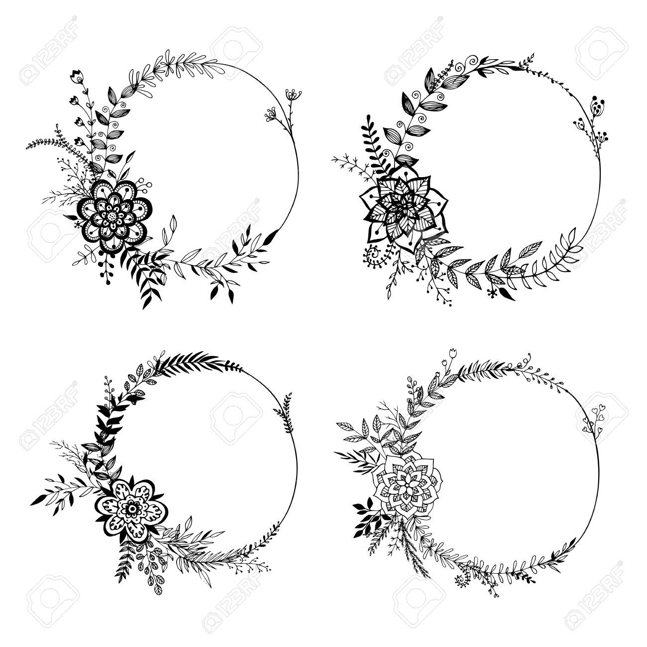 43+ Flower Wreath Drawing Pinterest most complete - Drawer