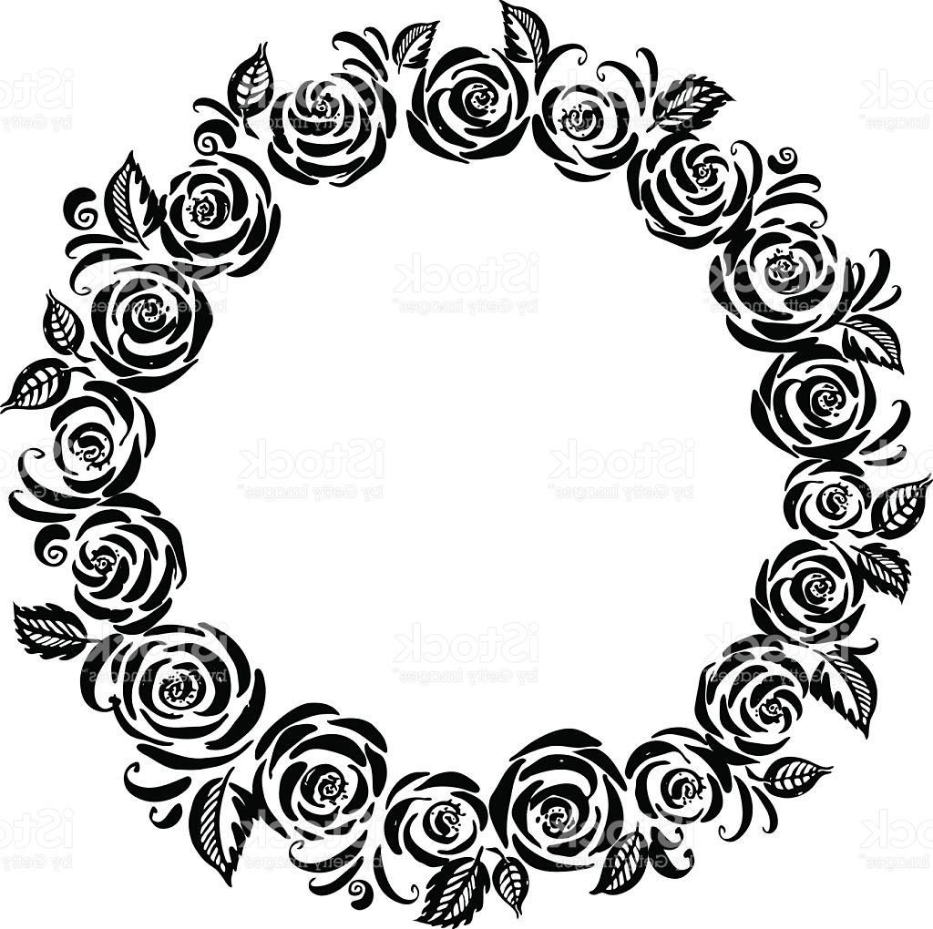 1024x1020 Best HD Hand Drawn Ink Rose Flowers Wreath Vector Design