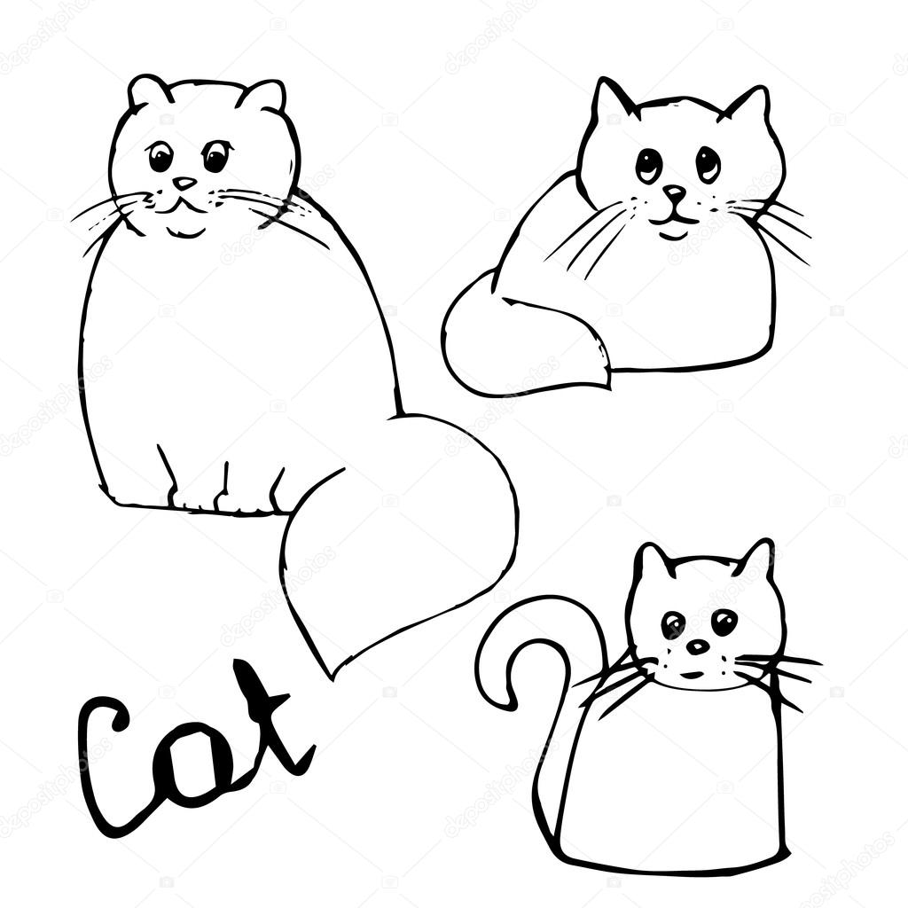 Fluffy Cat Drawing at GetDrawings | Free download