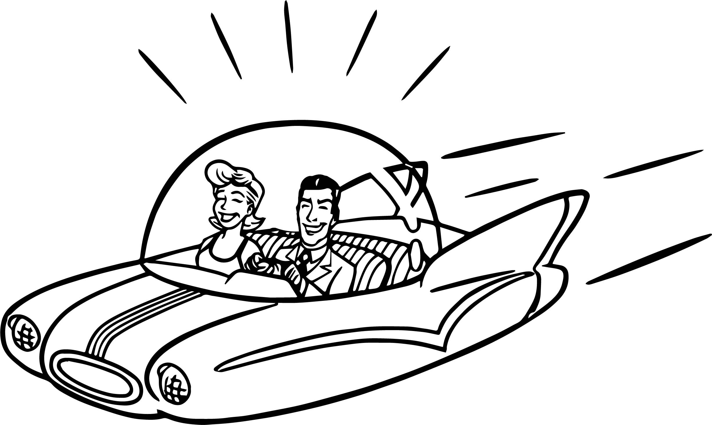 Flying Car Coloring Pages