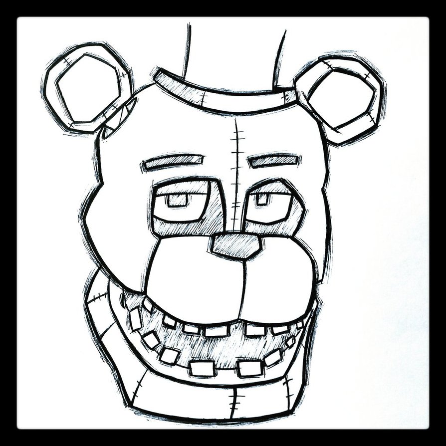 Withered Freddy Drawing Fnaf Golden Bonnie Drawings Getdrawings Sketch Colo...