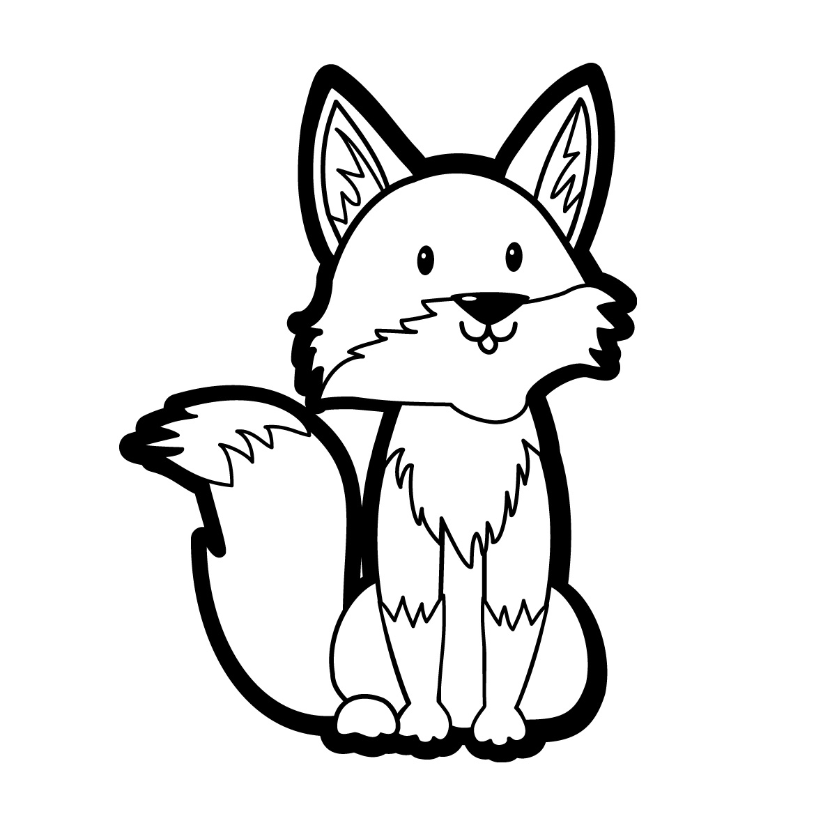 Fox Outline Drawing at GetDrawings Free download