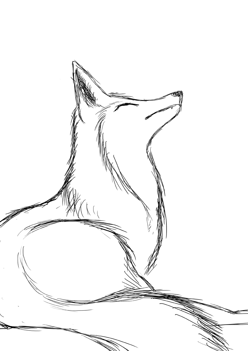 Fox Outline Drawing at GetDrawings Free download