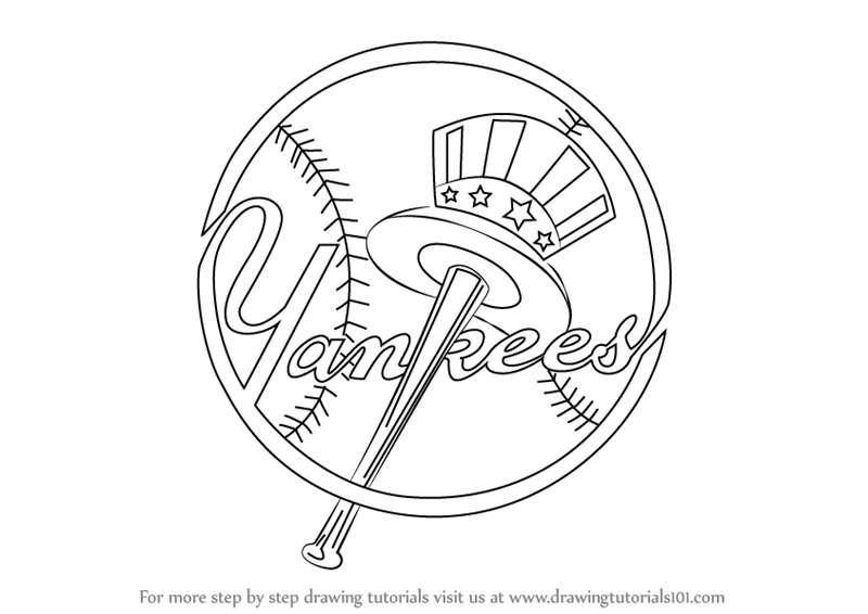 800x566 Step By Step How To Draw New York Yankees Logo.