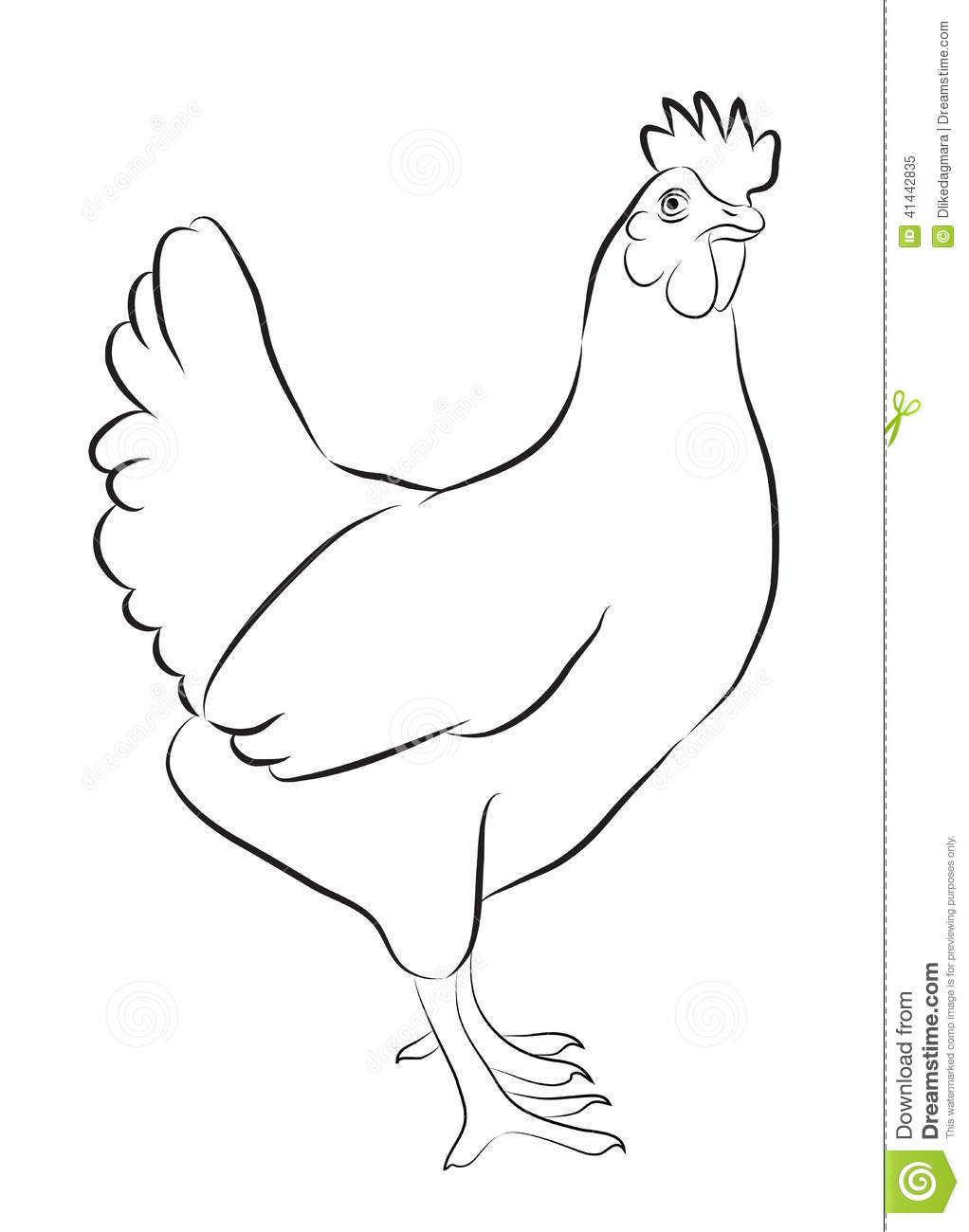 Курица с боку рисунок