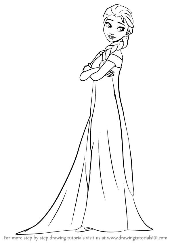 Frozen Elsa Drawings Elsa Frozen Drawing Full Body At Getdrawings Free Download 