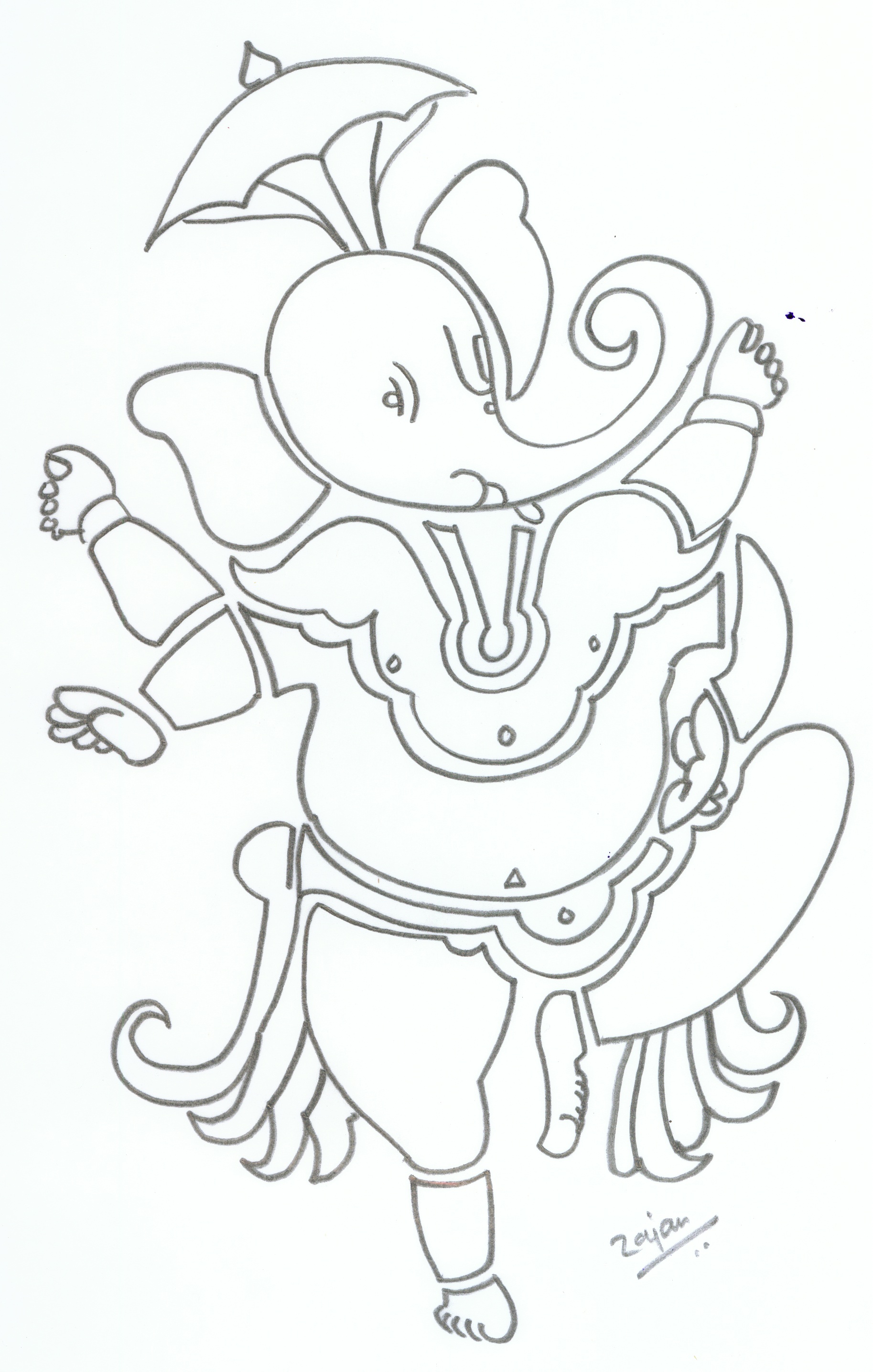 Ganesh Drawing Simple at GetDrawings | Free download