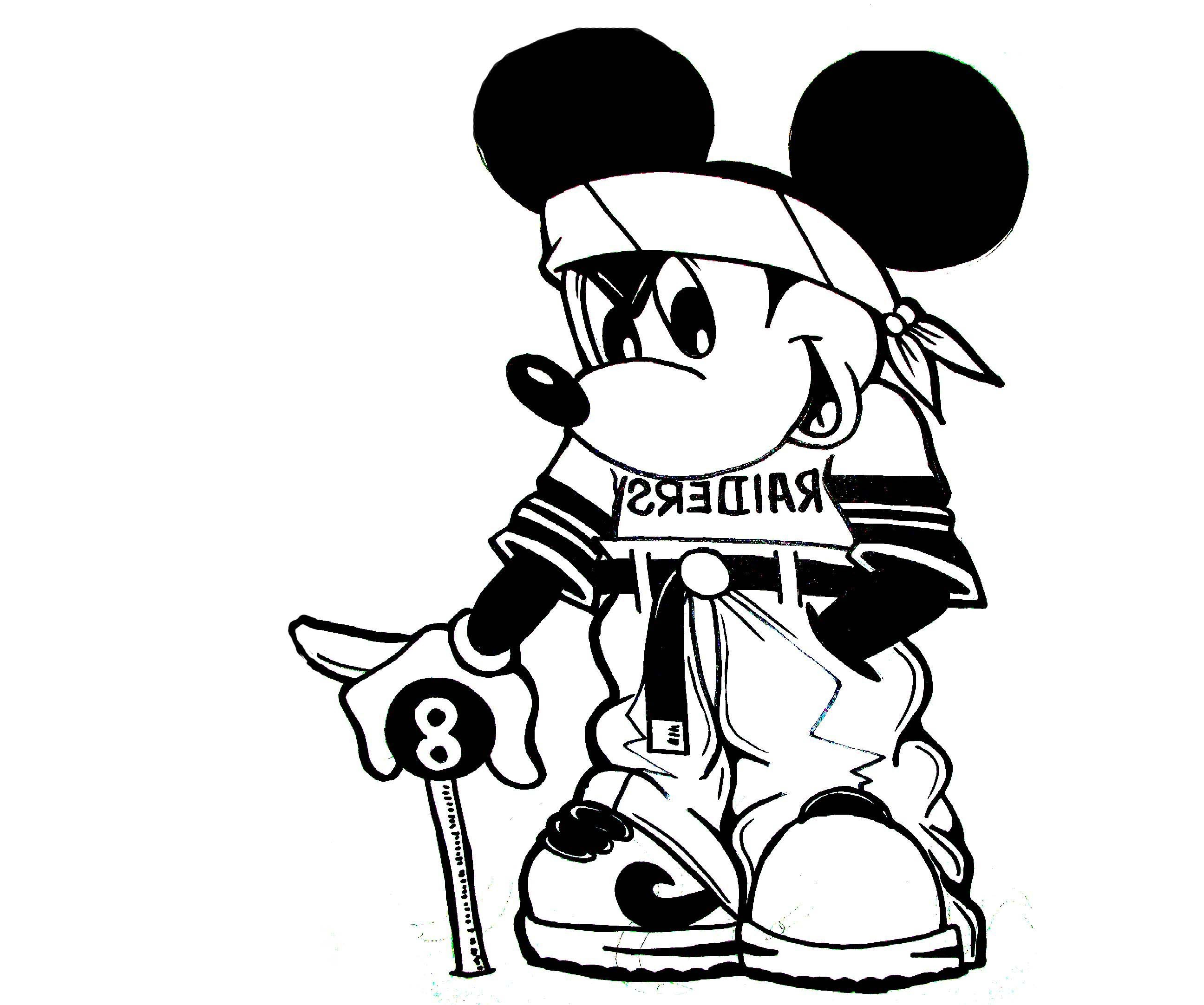 Gangsta Drawings Cartoon Cholo Drawing Mickey Mouse Pencil Gangster Thug Cl...