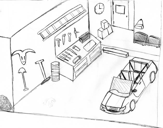 Simple Garage Drawingssketch 
