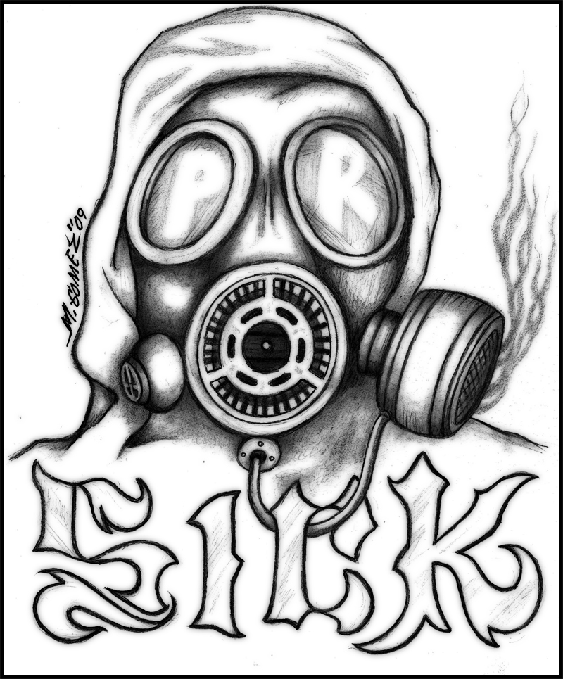 Cartoon Gas Mask Sketch Drawing for Kids