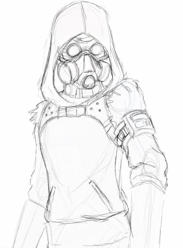 tactical gas mask drawing reference
