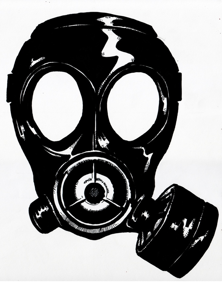 ww1 gas mask drawing easy