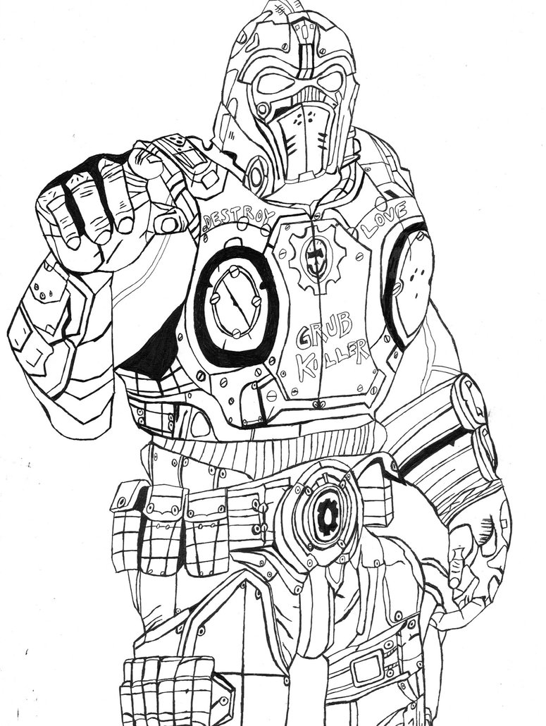 Gears Of War Drawing At Getdrawingscom Free For Sketch Coloring Page.