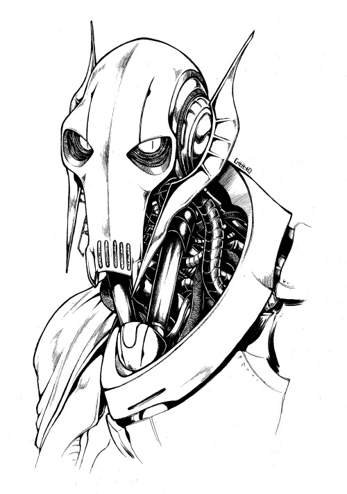 how to draw general grievous step by step