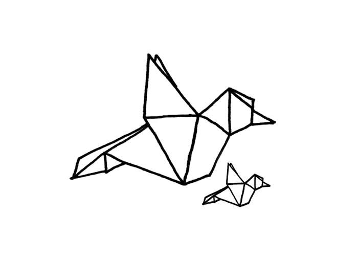 geometric bird drawing