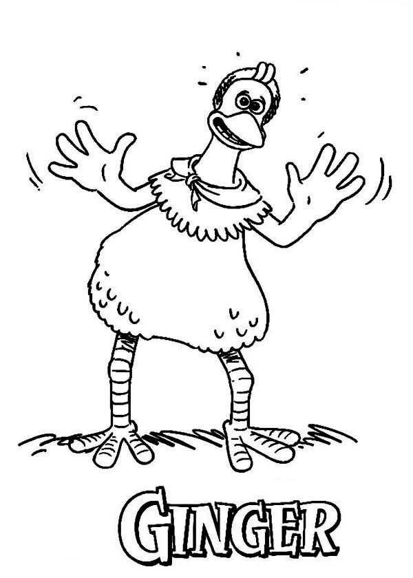 ginger the chicken coloring page