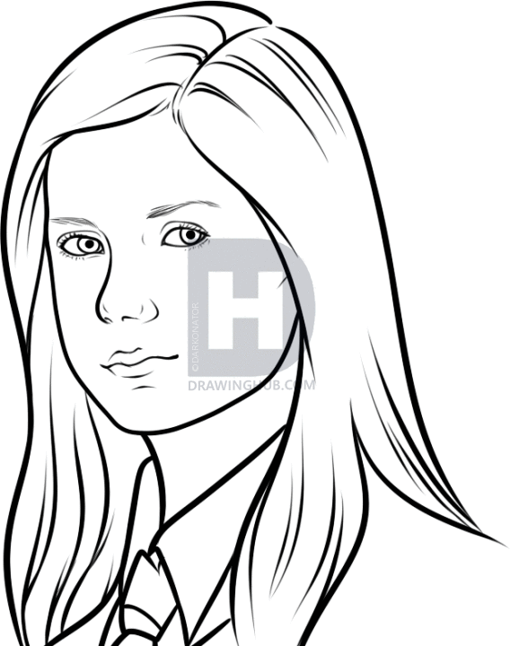ginny potter weasley harry coloring drawing coloriage dessin ron colouring draw imprimer colorier printable drawings kawaii luna drawinghub characters pop