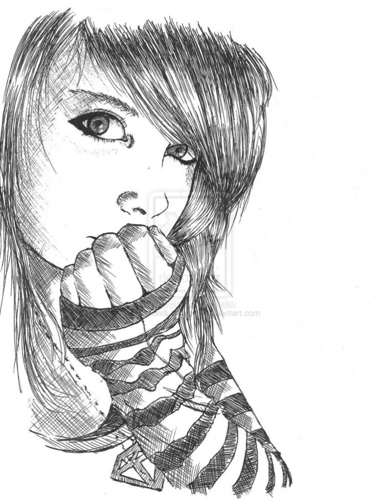 777x1024 Sad Alone Girl Drawing Best Sad Girl Drawing Ideas.