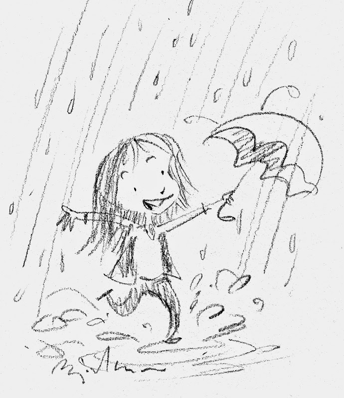Girl In Rain Drawing at GetDrawings Free download