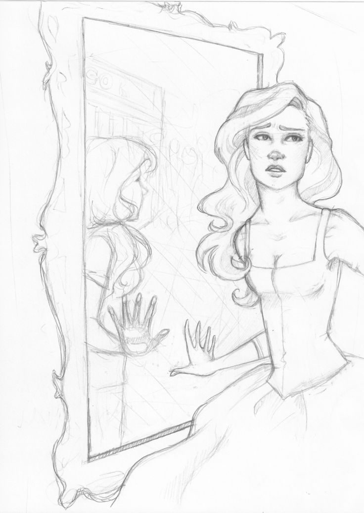Girl Looking In Mirror Drawing at GetDrawings Free download