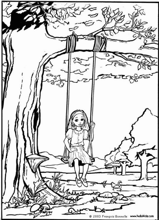 Girl On Swing Drawing At Getdrawings Com Free For Personal