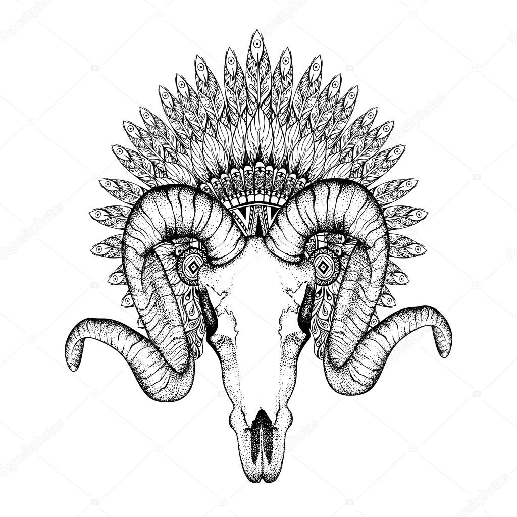 Goat Skull Drawing at GetDrawings Free download