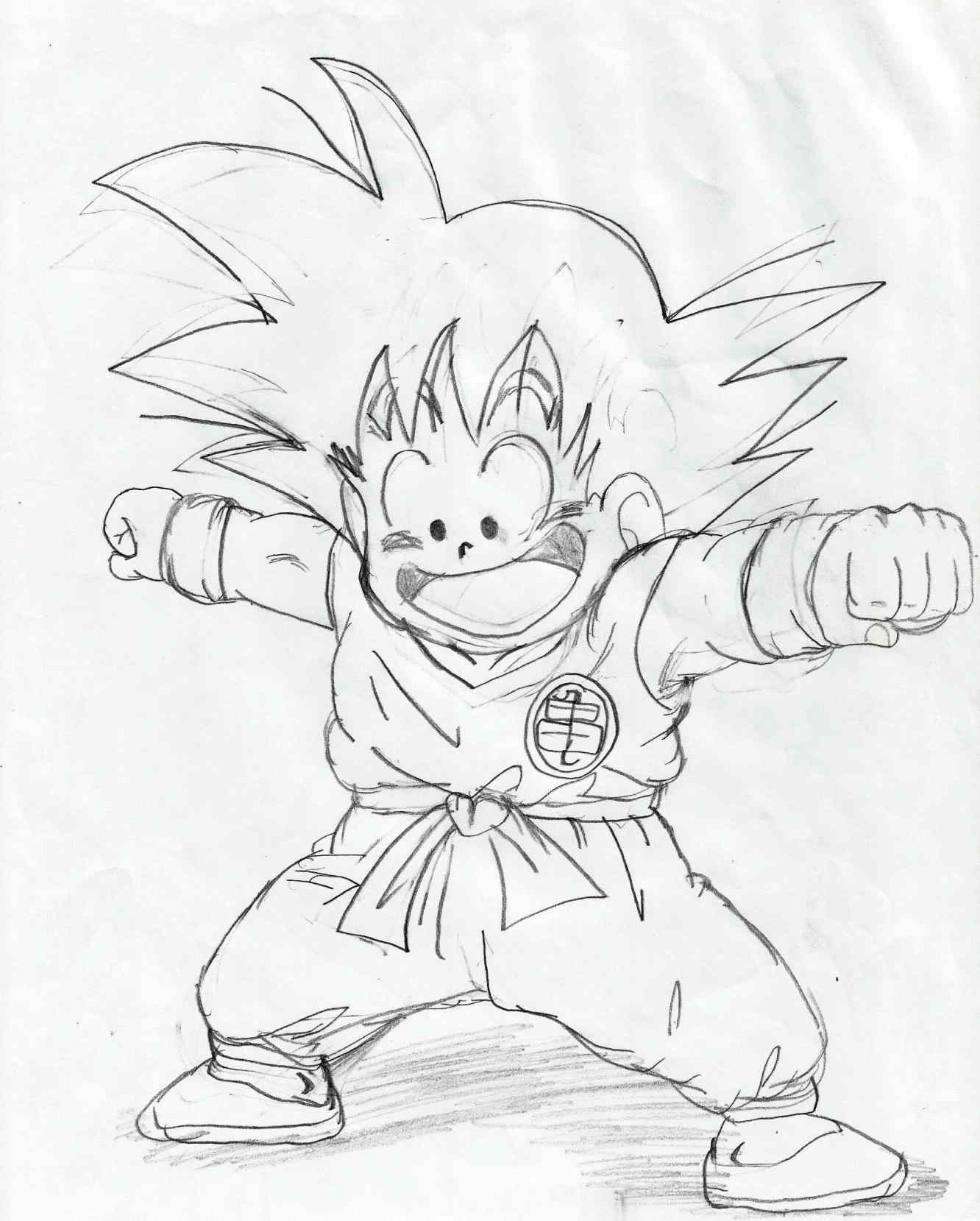 Easy Kid Goku Drawing / Goku Drawing Easy at GetDrawings | Free