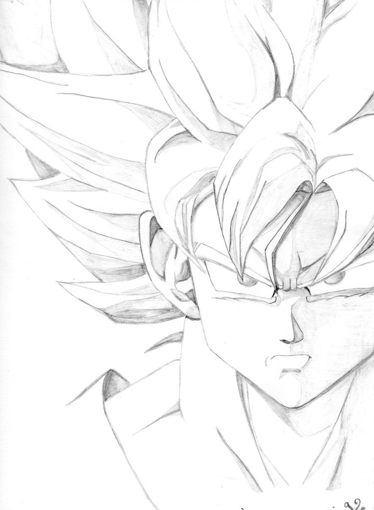 Goku Face Drawing at GetDrawings | Free download