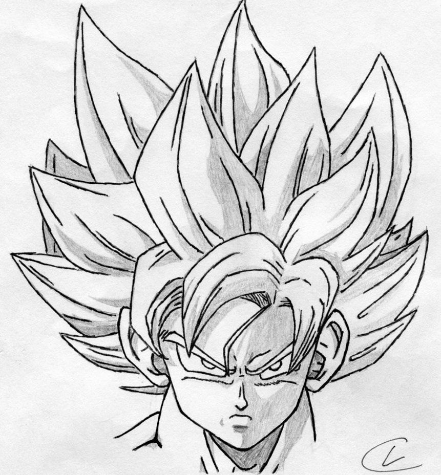 Goku Face Drawing at GetDrawings Free download