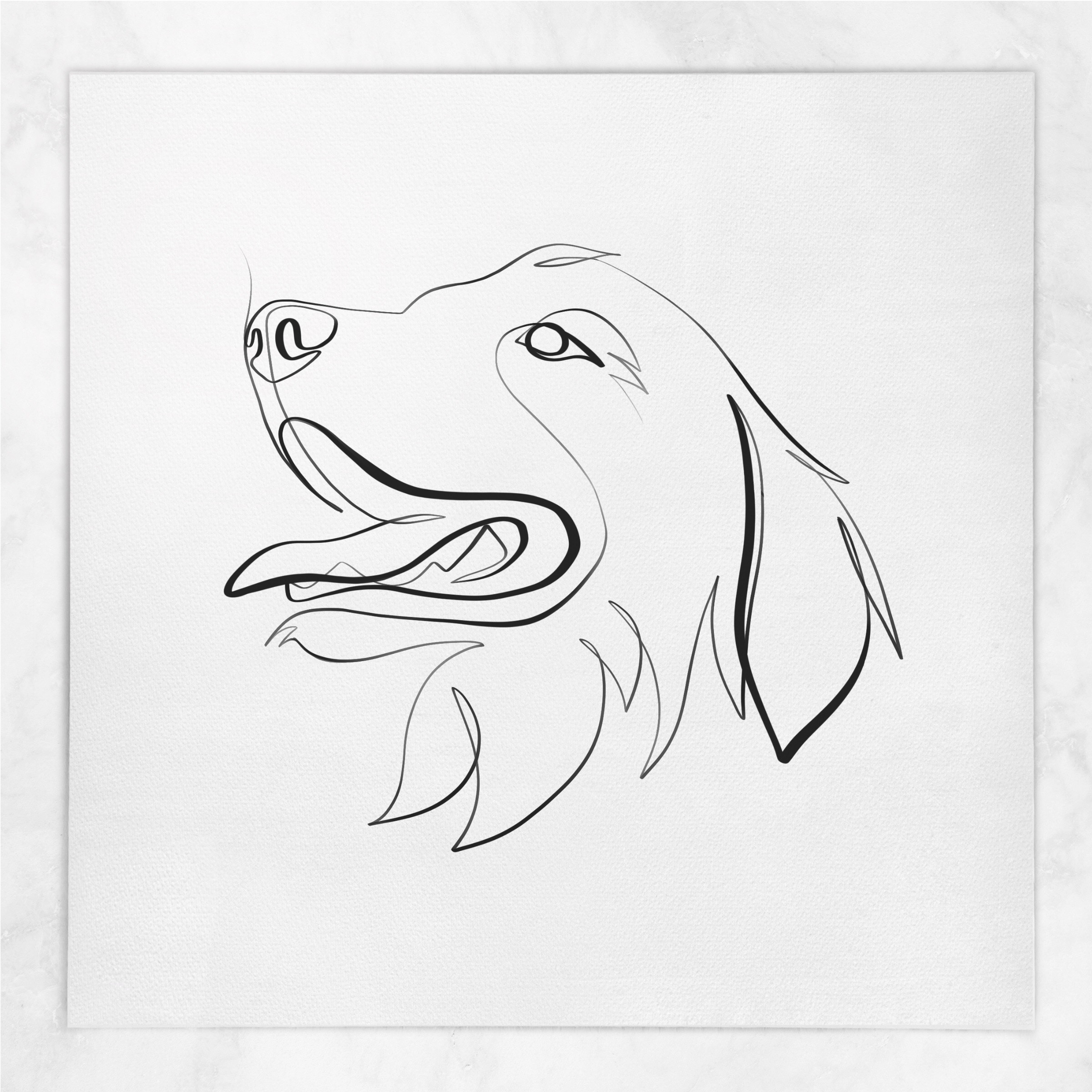 Golden Retriever Line Drawing at GetDrawings | Free download