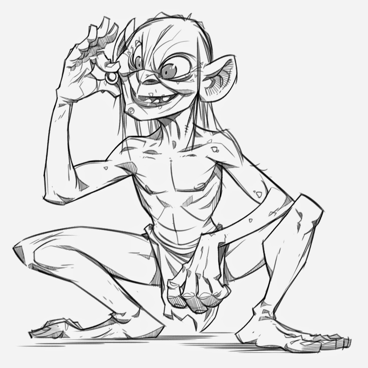 Gollum Drawing at GetDrawings | Free download