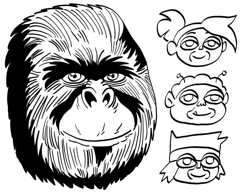 Gorilla Face Drawing at GetDrawings | Free download