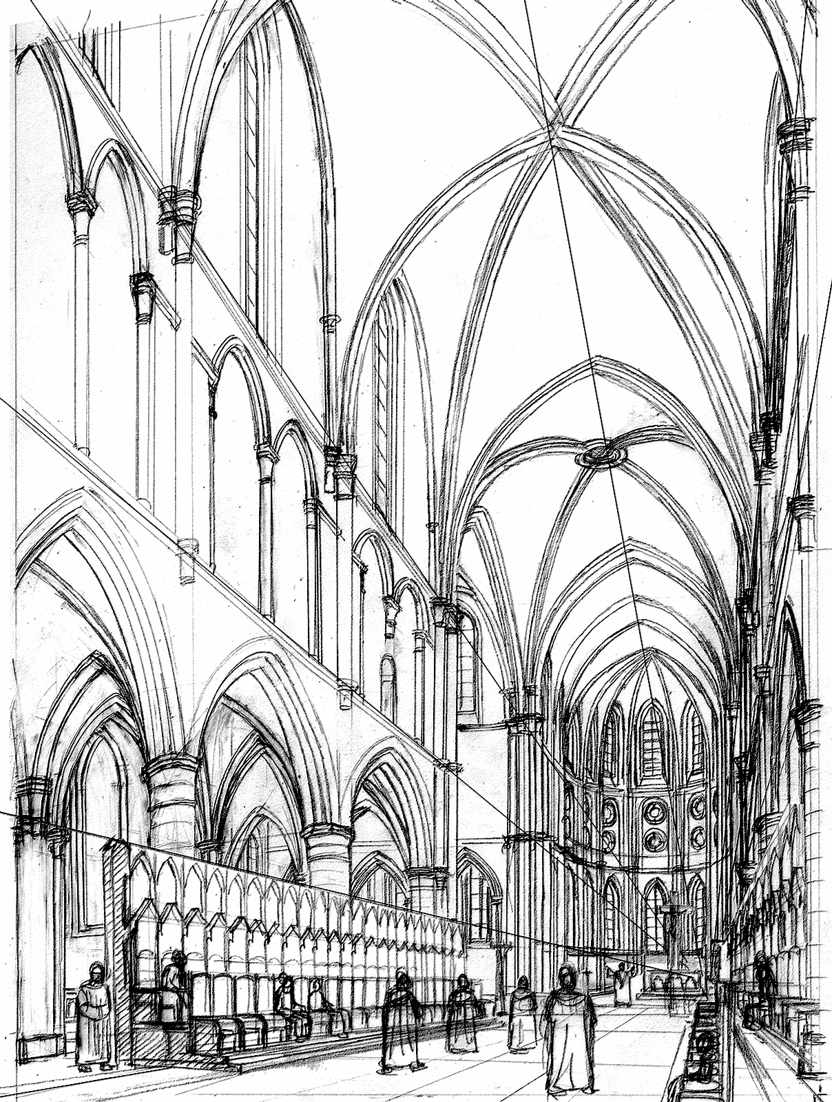 Gothic Cathedral Drawing at GetDrawings Free download