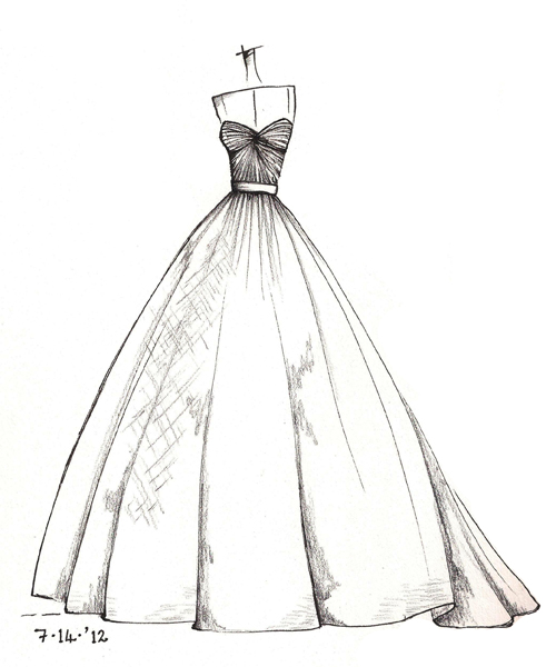 Gown Drawing at GetDrawings | Free download