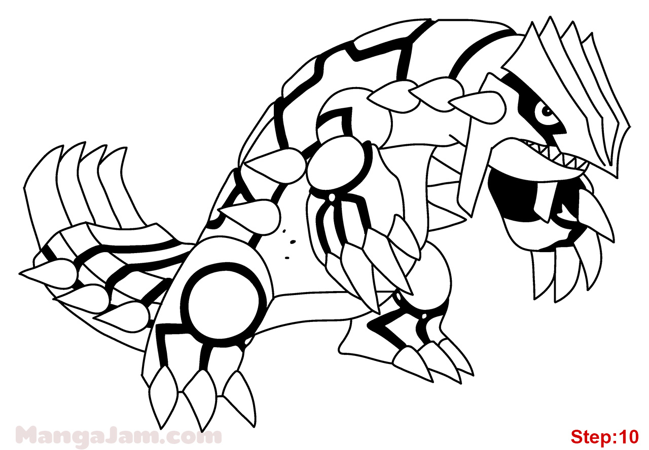 How to draw primal groudon step by step