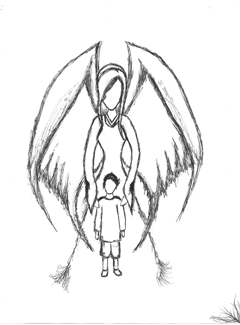 guardian angel drawing