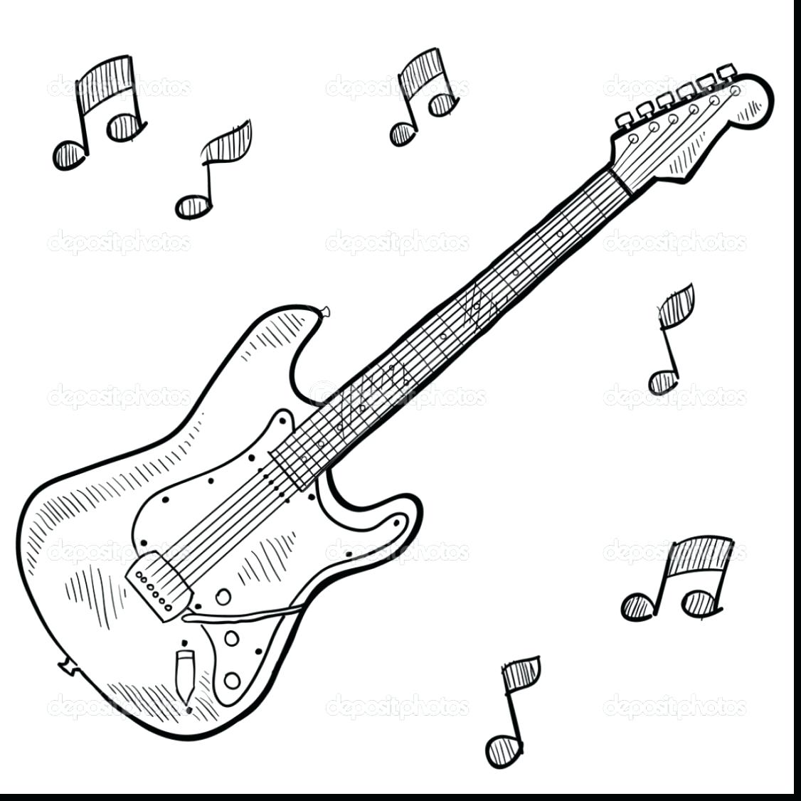 Guitar Line Drawing at GetDrawings | Free download